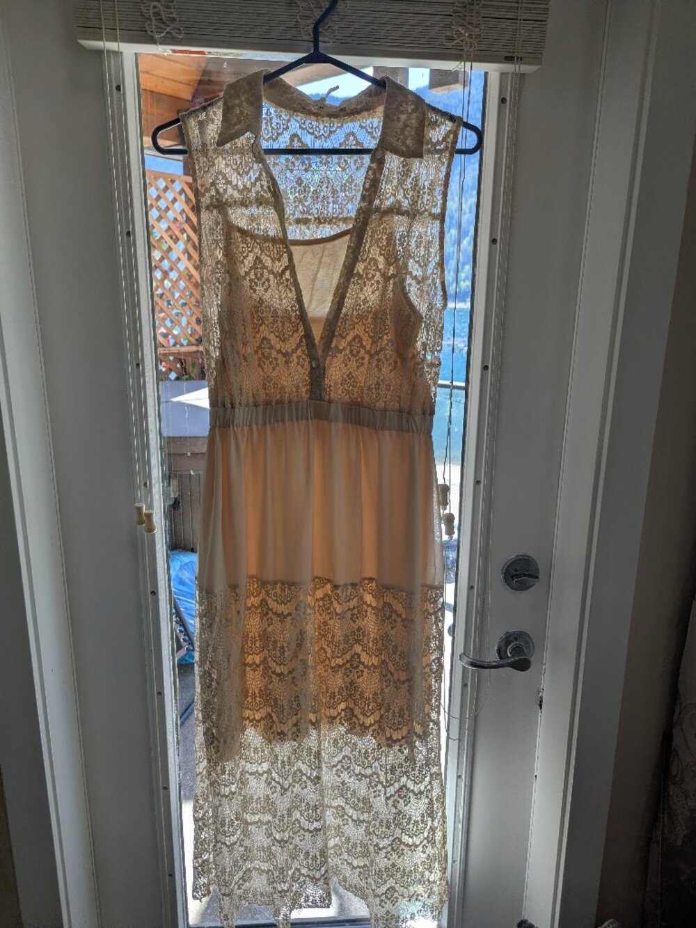 Champagne Lace Midi Dress